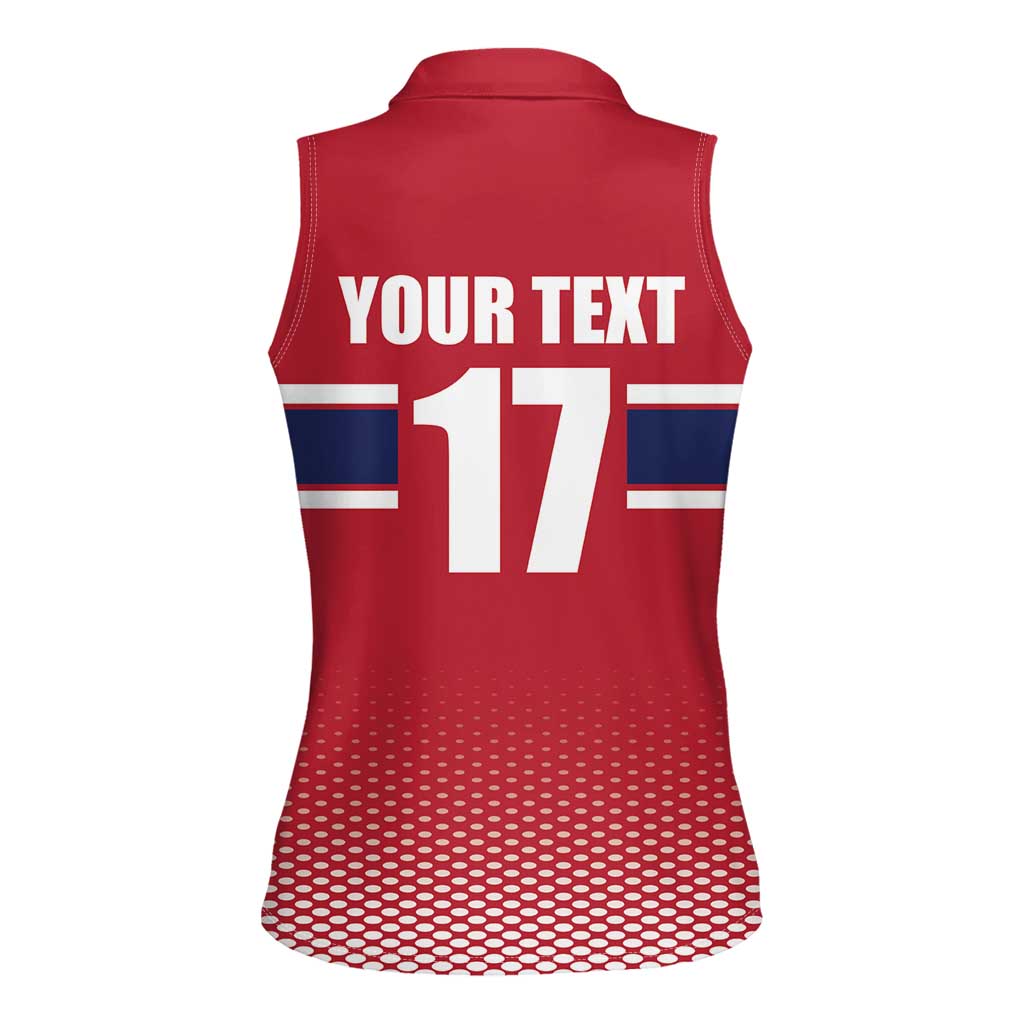 Norway Ice Hockey Custom Women Sleeveless Polo Shirt Norge Polar Bears Red Style