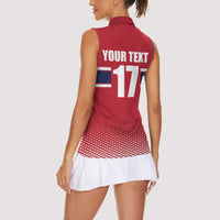 Norway Ice Hockey Custom Women Sleeveless Polo Shirt Norge Polar Bears Red Style