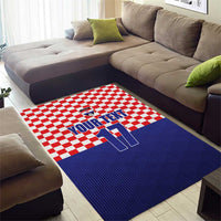 Custom Croatia Football Area Rug Sporty Style