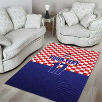 Custom Croatia Football Area Rug Sporty Style
