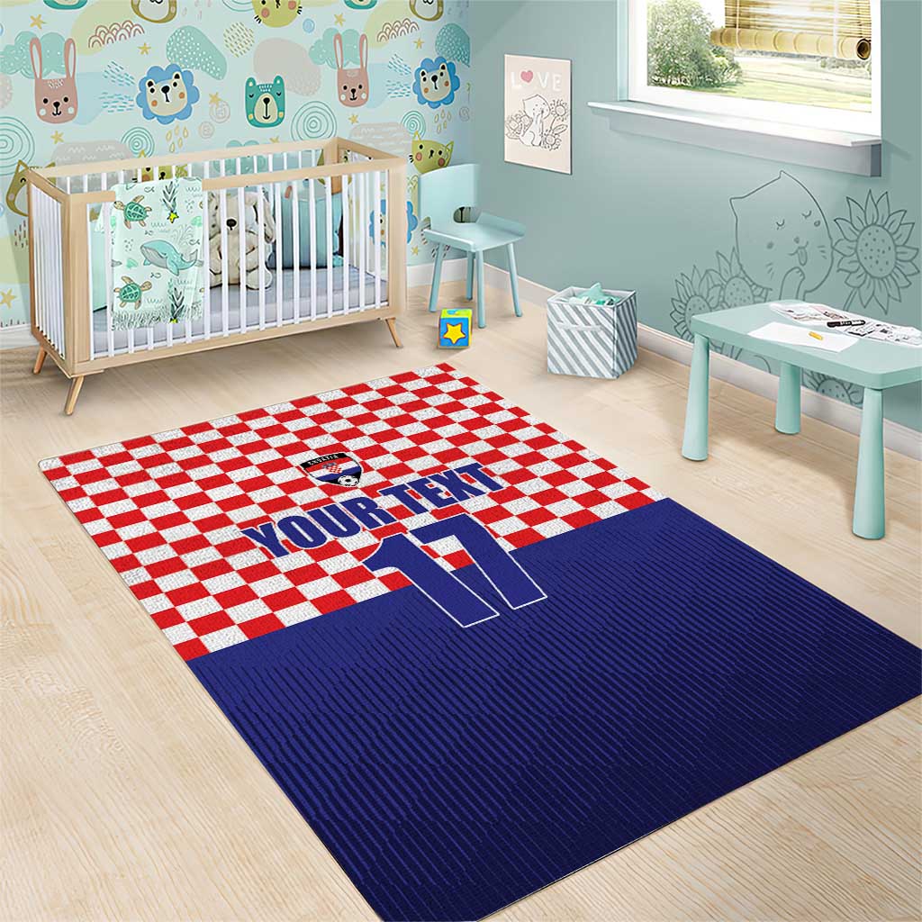 Custom Croatia Football Area Rug Sporty Style