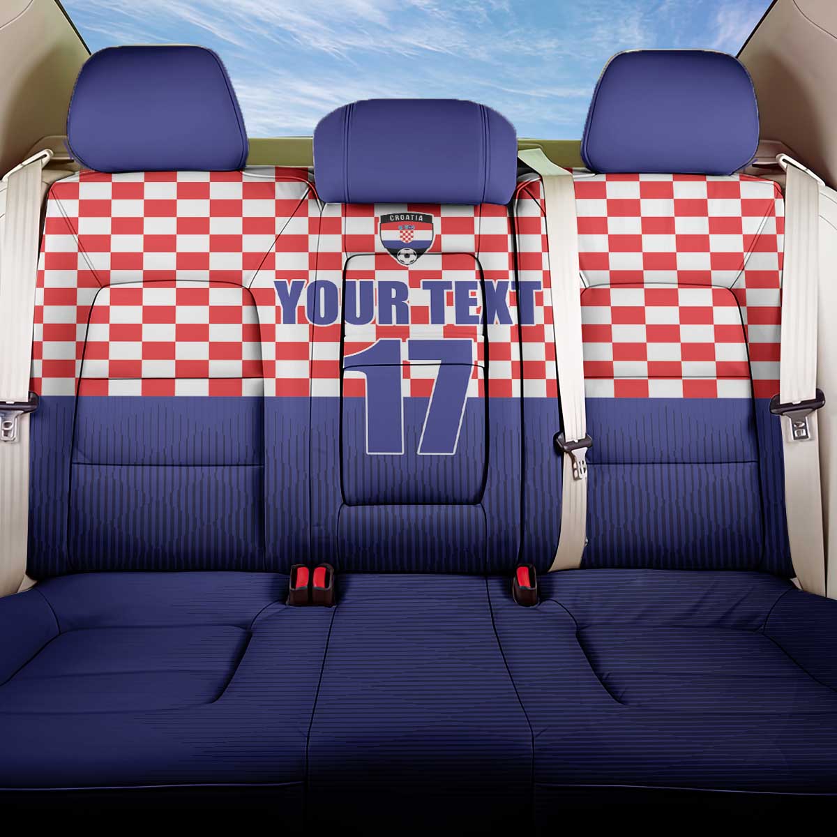 Custom Croatia Football Back Car Seat Cover Sporty Style