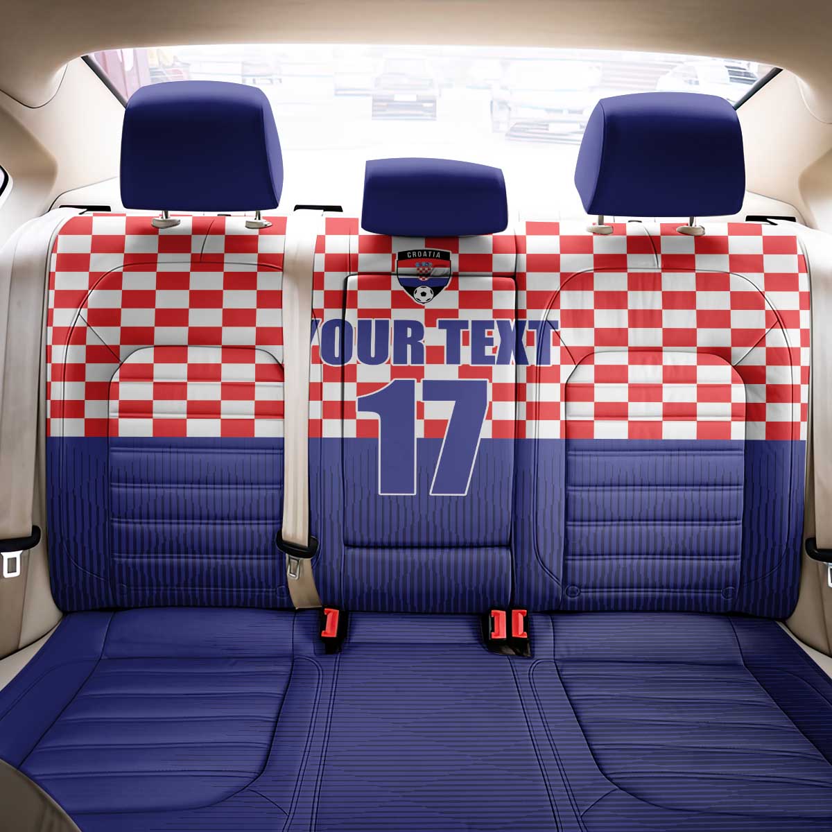 Custom Croatia Football Back Car Seat Cover Sporty Style