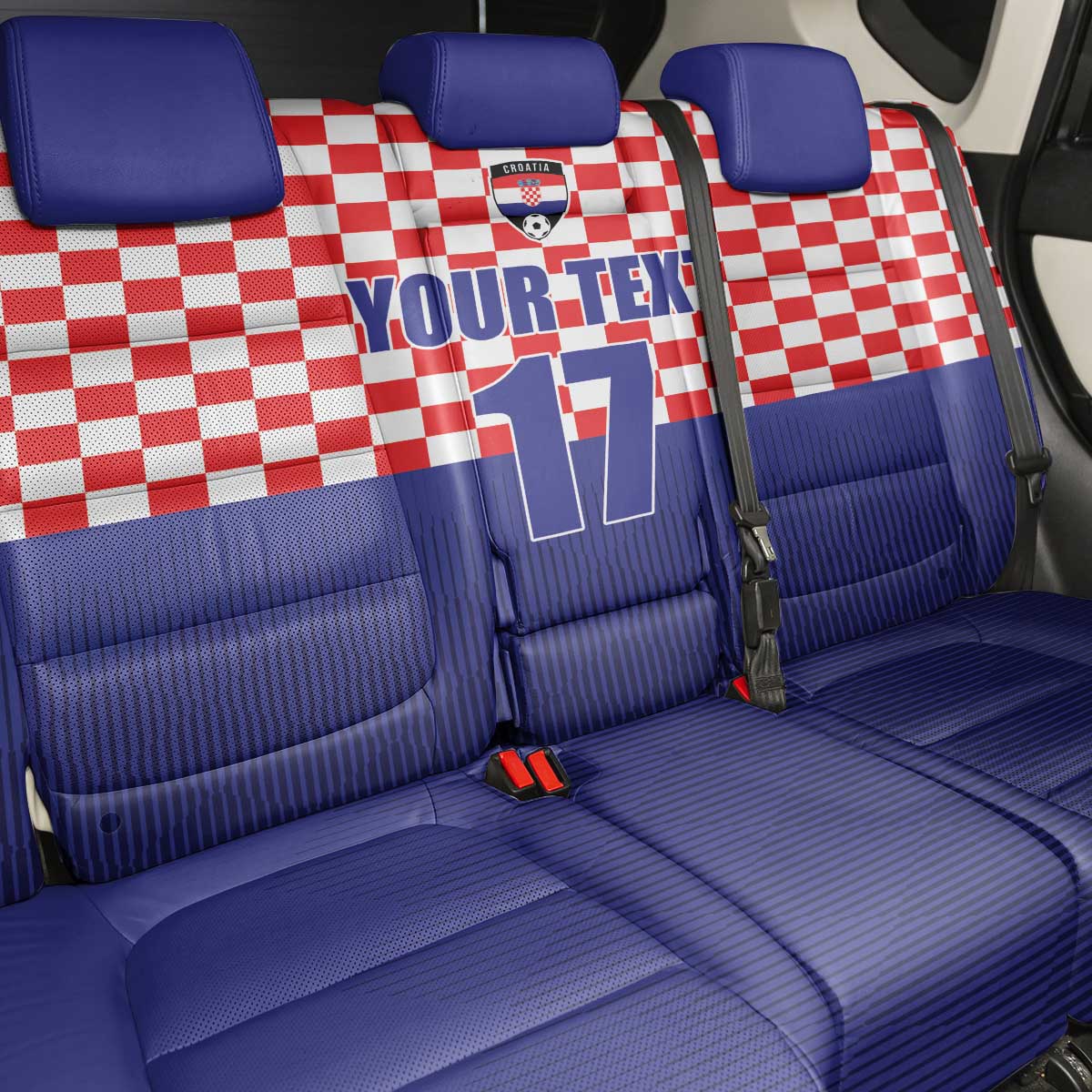 Custom Croatia Football Back Car Seat Cover Sporty Style