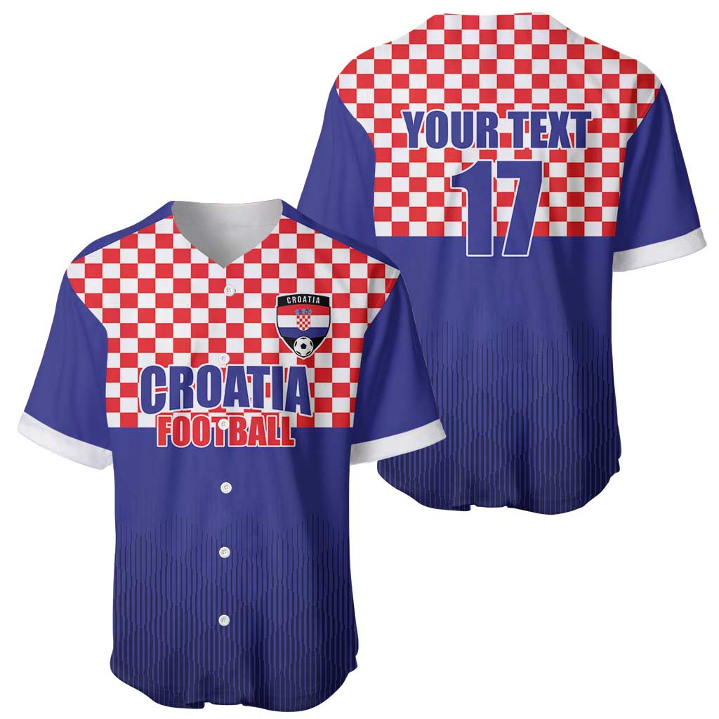 Custom Croatia Football Baseball Jersey Sporty Style