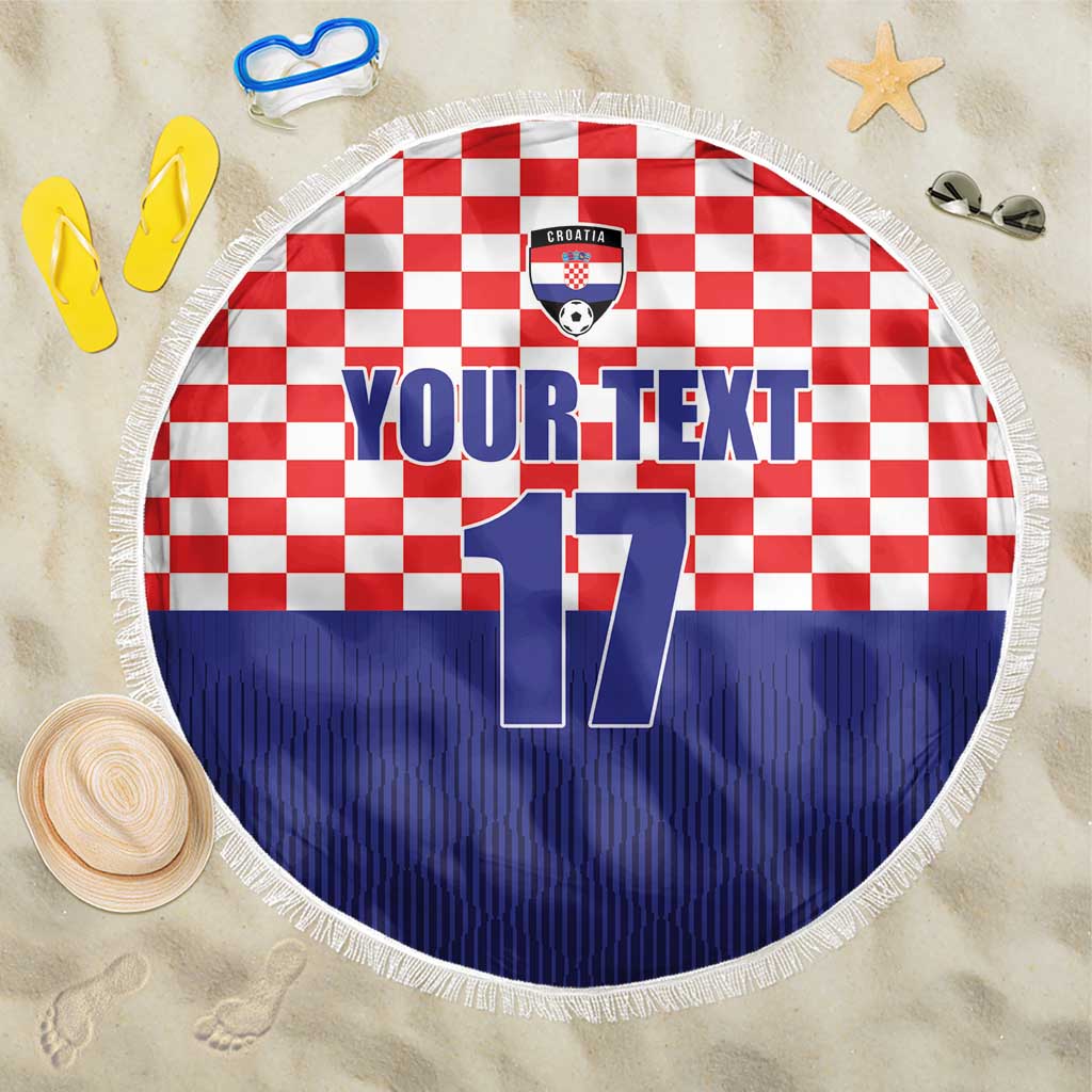 Custom Croatia Football Beach Blanket Sporty Style