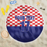 Custom Croatia Football Beach Blanket Sporty Style