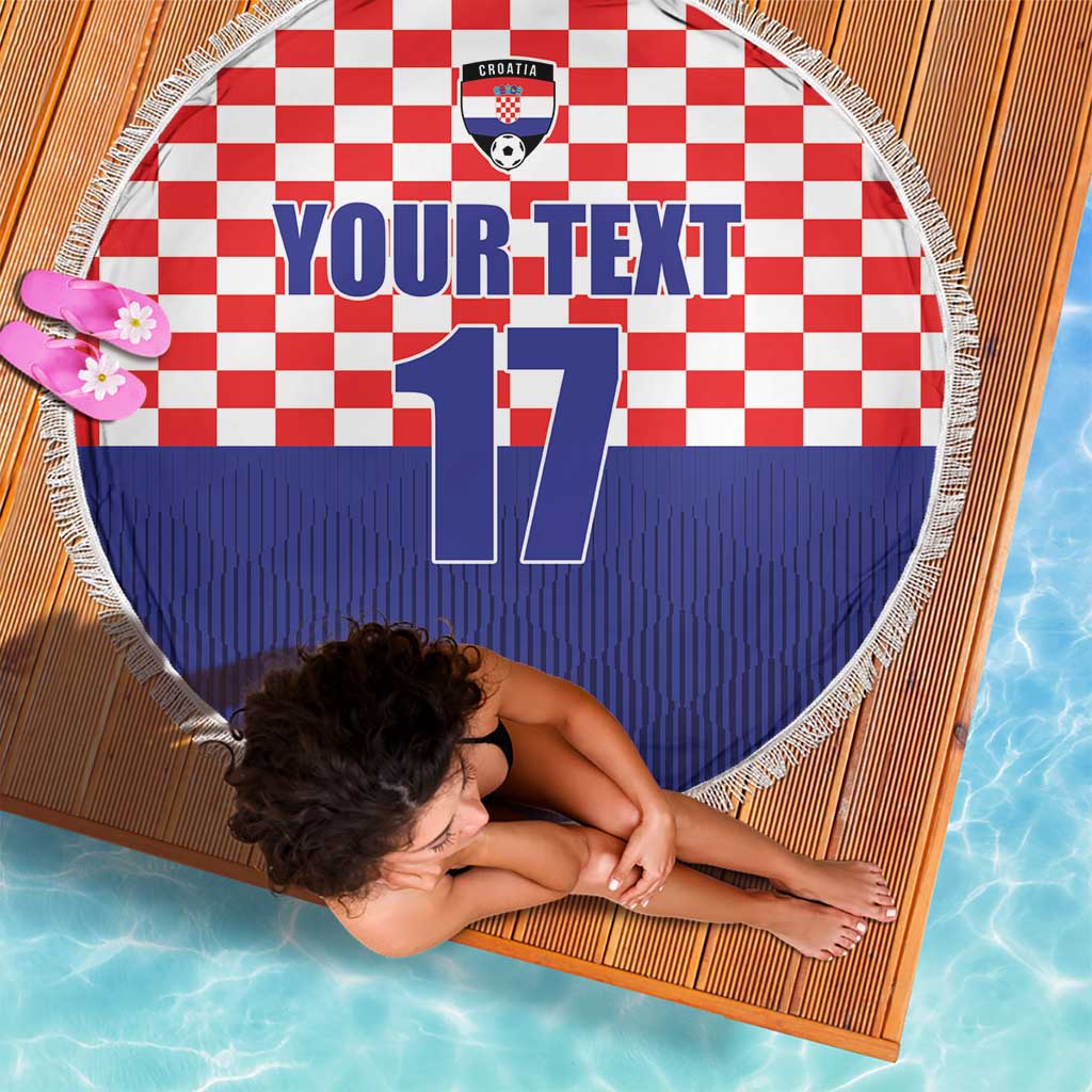 Custom Croatia Football Beach Blanket Sporty Style