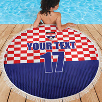 Custom Croatia Football Beach Blanket Sporty Style