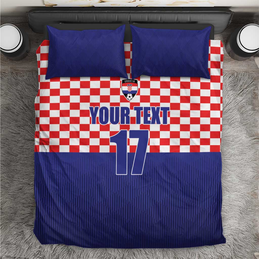 Custom Croatia Football Bedding Set Sporty Style