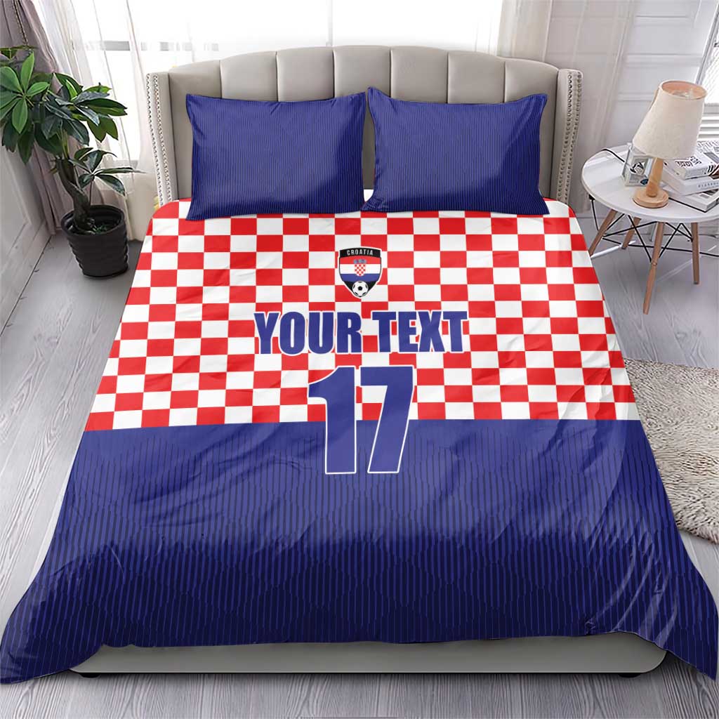 Custom Croatia Football Bedding Set Sporty Style