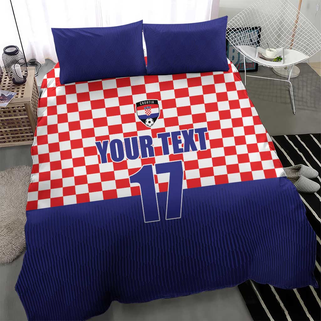 Custom Croatia Football Bedding Set Sporty Style