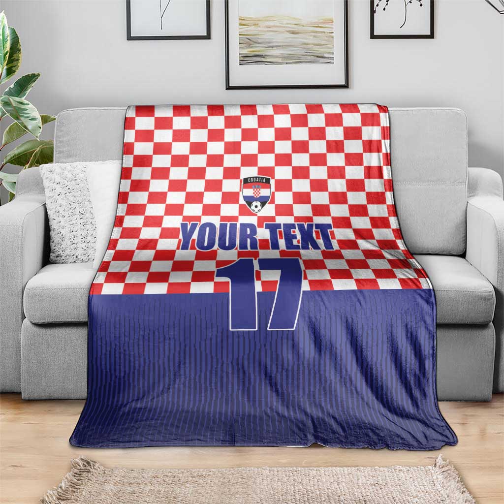 Custom Croatia Football Blanket Sporty Style