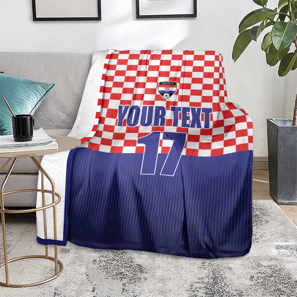 Custom Croatia Football Blanket Sporty Style