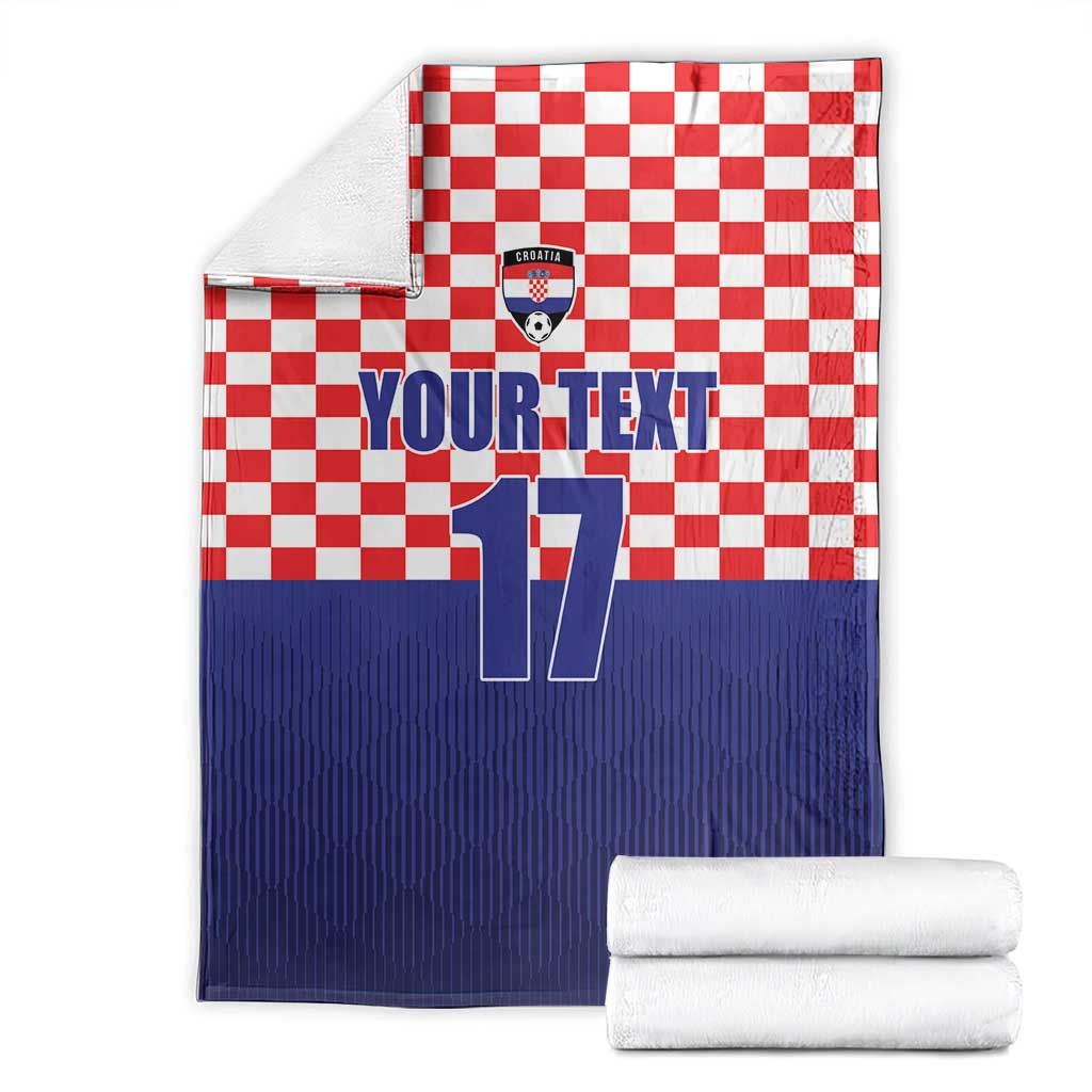 Custom Croatia Football Blanket Sporty Style