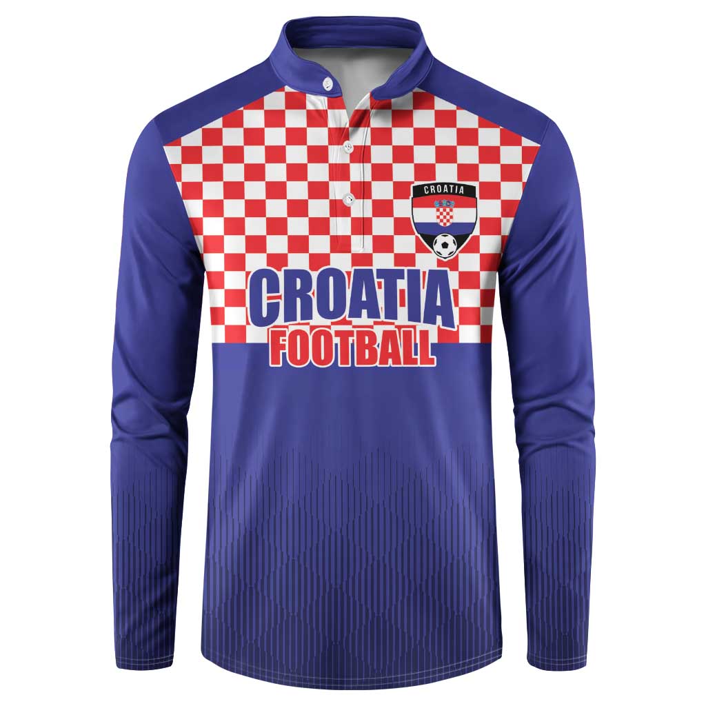 Custom Croatia Football Button Sweatshirt Sporty Style