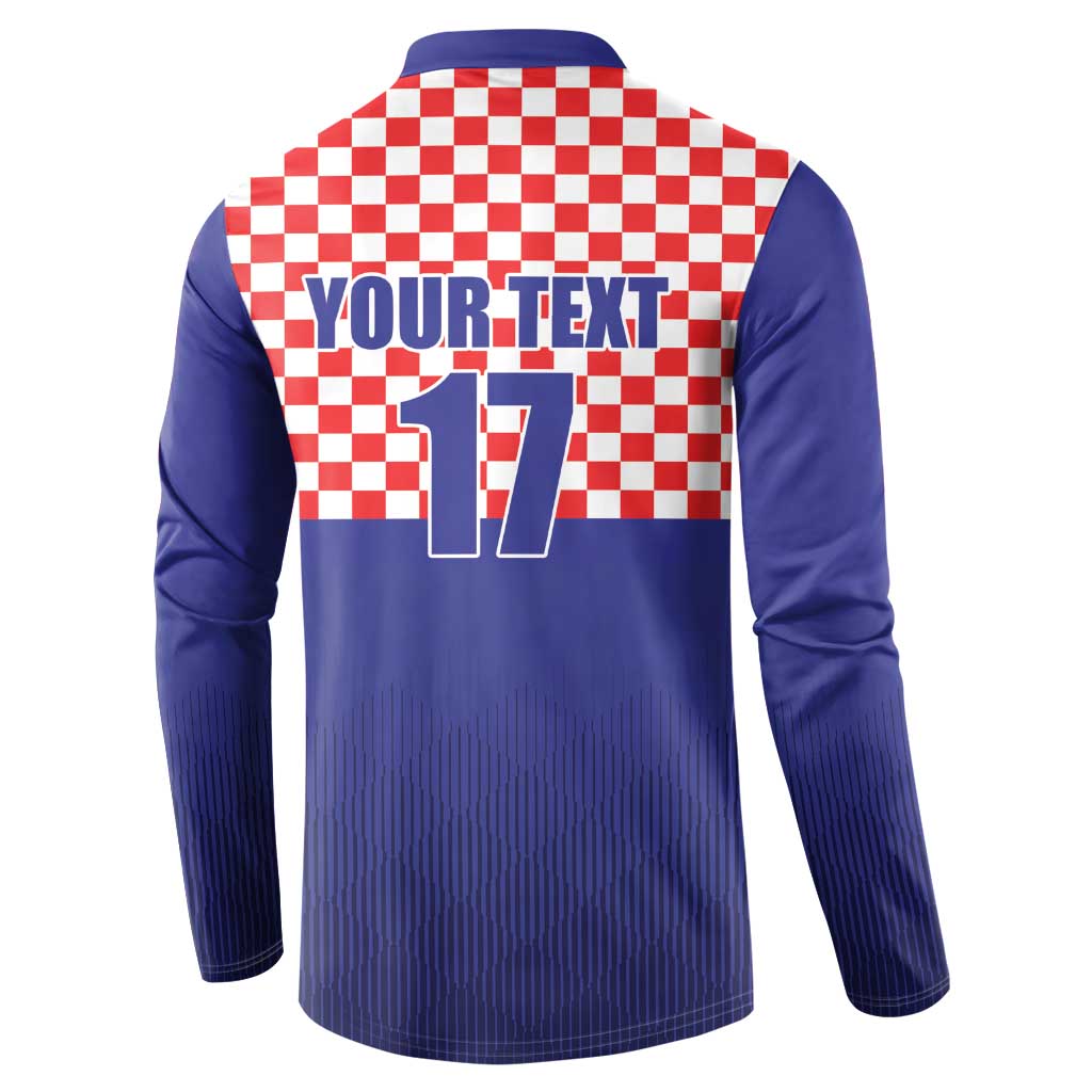 Custom Croatia Football Button Sweatshirt Sporty Style