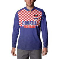 Custom Croatia Football Button Sweatshirt Sporty Style