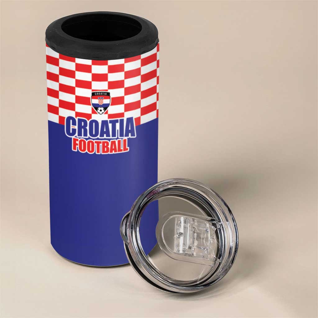 Custom Croatia Football 4 in 1 Can Cooler Tumbler Sporty Style