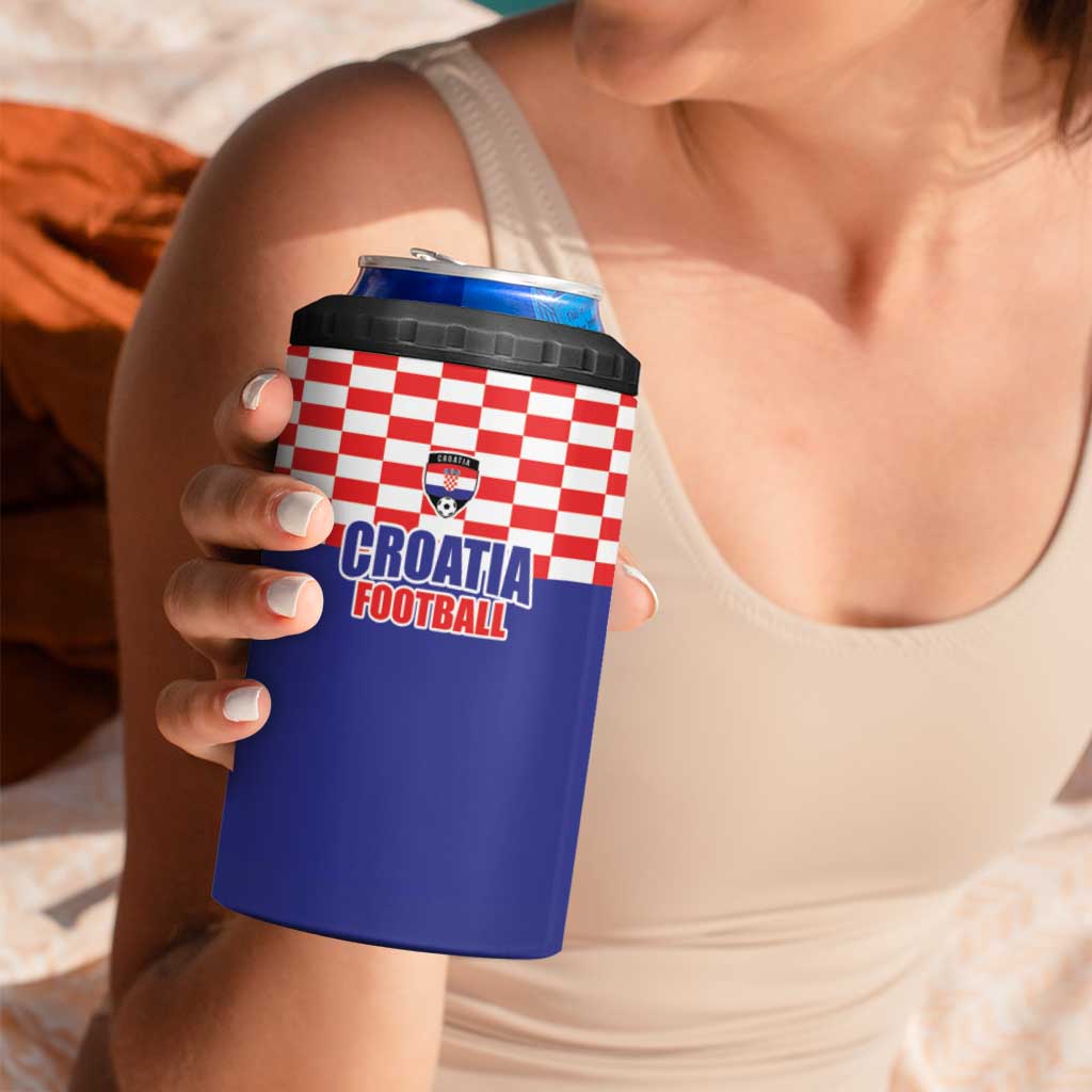 Custom Croatia Football 4 in 1 Can Cooler Tumbler Sporty Style