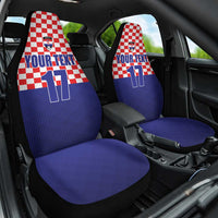 Custom Croatia Football Car Seat Cover Sporty Style