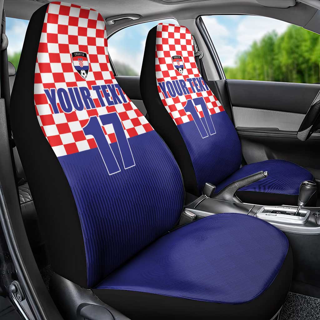 Custom Croatia Football Car Seat Cover Sporty Style