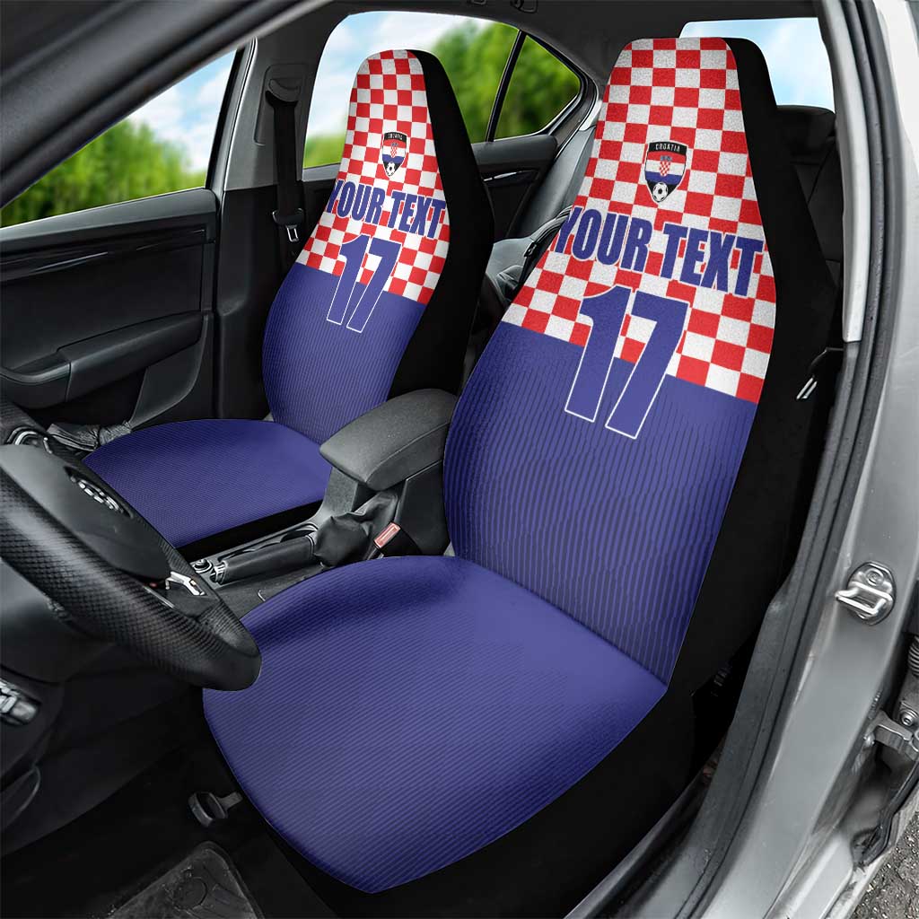 Custom Croatia Football Car Seat Cover Sporty Style