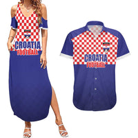 Custom Croatia Football Couples Matching Summer Maxi Dress and Hawaiian Shirt Sporty Style