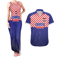 Custom Croatia Football Couples Matching Tank Maxi Dress and Hawaiian Shirt Sporty Style