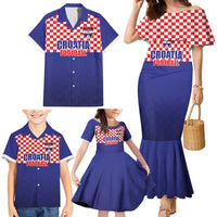 Custom Croatia Football Family Matching Mermaid Dress and Hawaiian Shirt Sporty Style