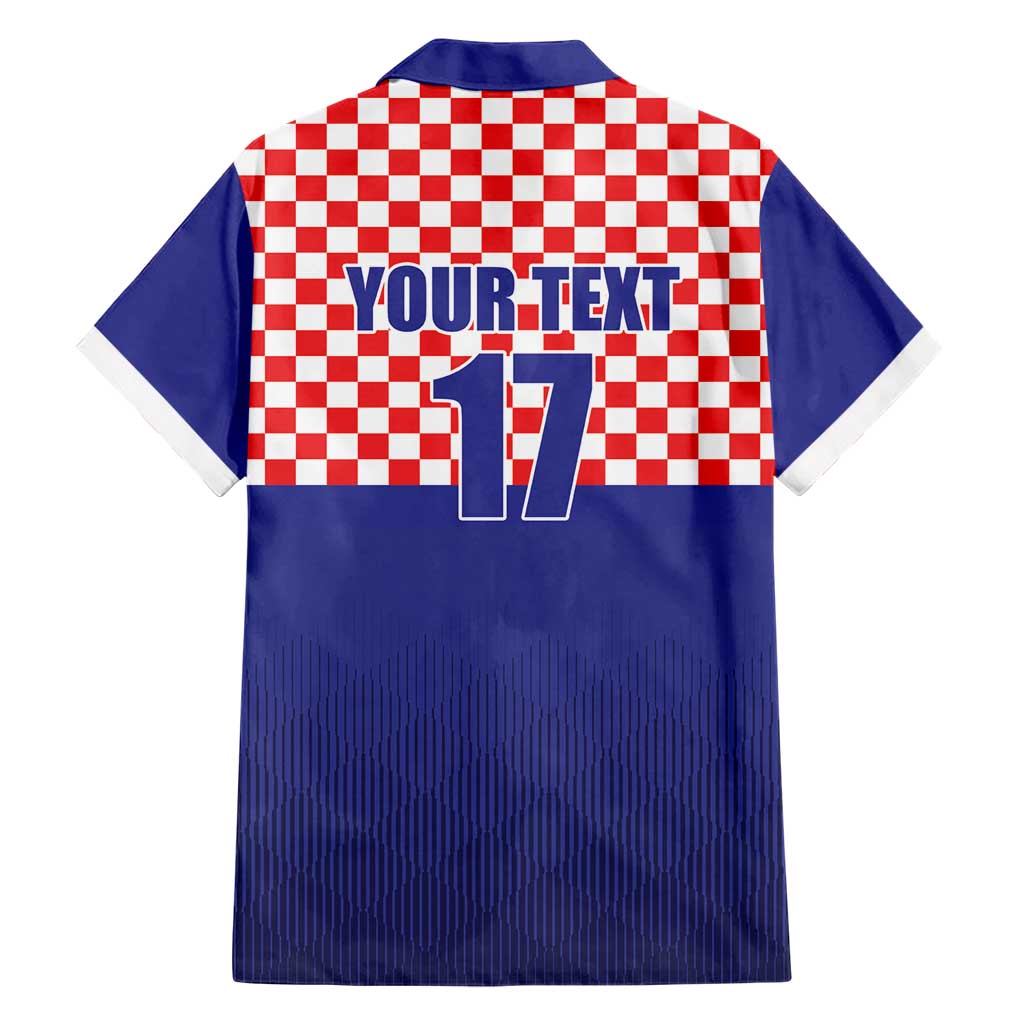 Custom Croatia Football Family Matching Short Sleeve Bodycon Dress and Hawaiian Shirt Sporty Style