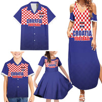 Custom Croatia Football Family Matching Summer Maxi Dress and Hawaiian Shirt Sporty Style