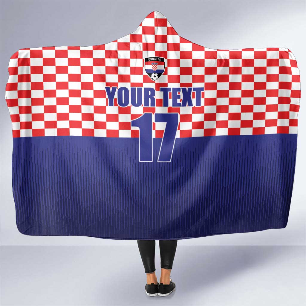 Custom Croatia Football Hooded Blanket Sporty Style