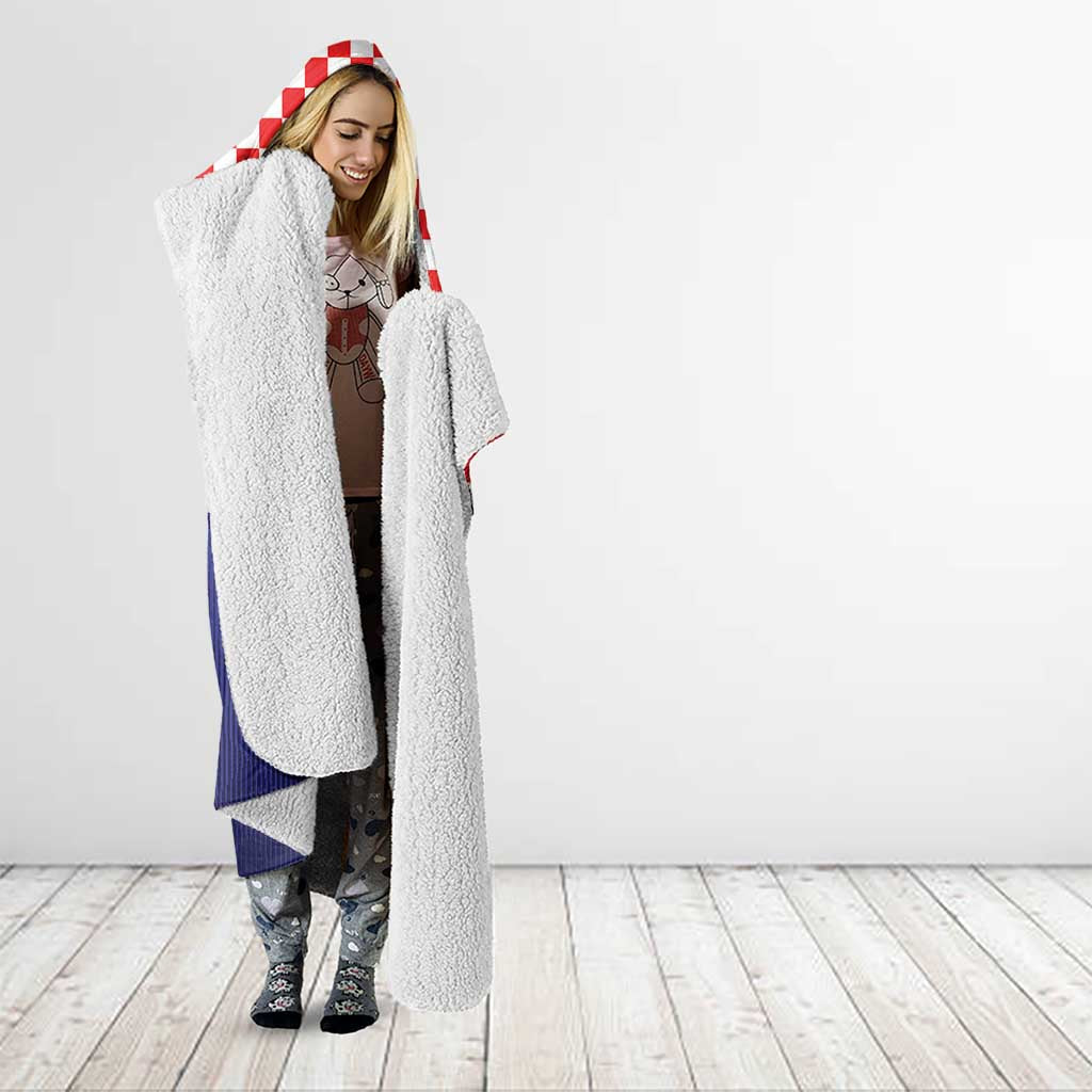 Custom Croatia Football Hooded Blanket Sporty Style