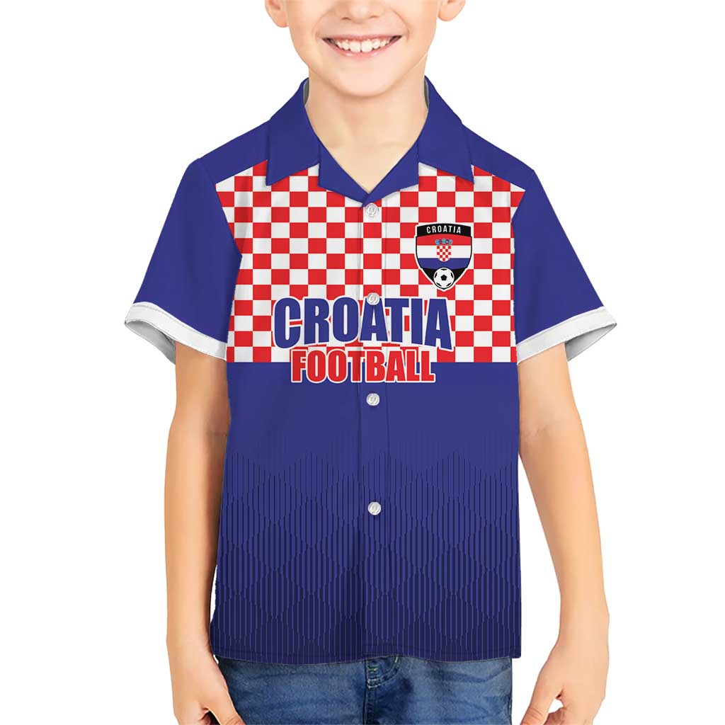 Custom Croatia Football Kid Hawaiian Shirt Sporty Style