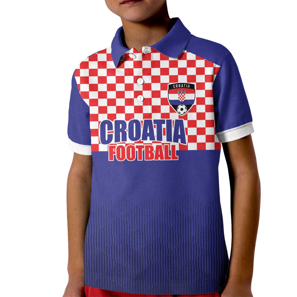 Custom Croatia Football Kid Polo Shirt Sporty Style
