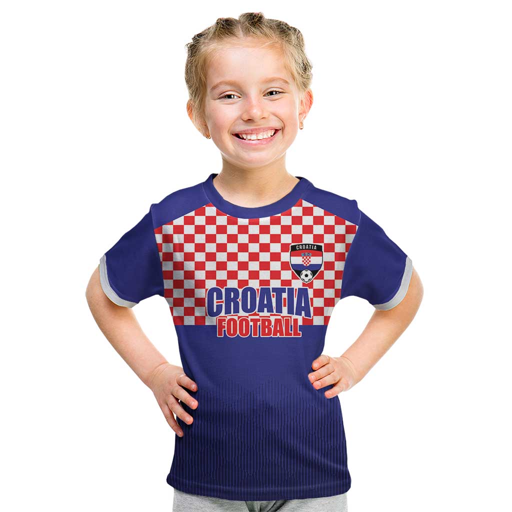 Custom Croatia Football Kid T Shirt Sporty Style