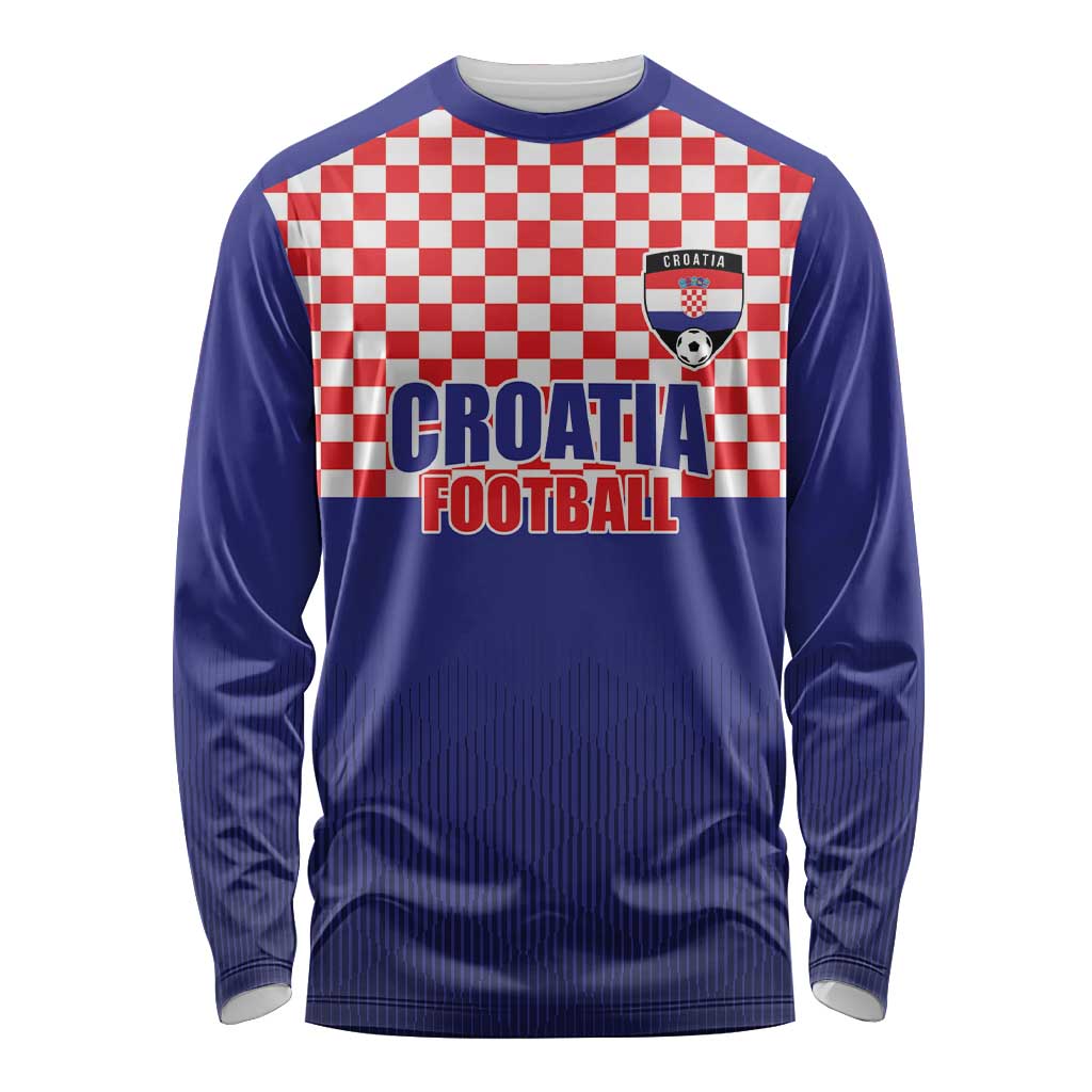 Custom Croatia Football Long Sleeve Shirt Sporty Style