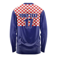 Custom Croatia Football Long Sleeve Shirt Sporty Style