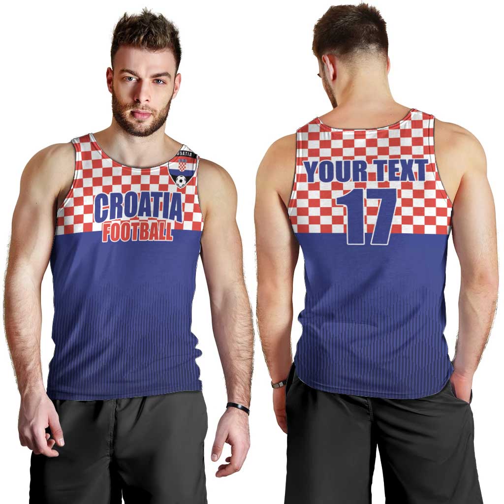 Custom Croatia Football Men Tank Top Sporty Style