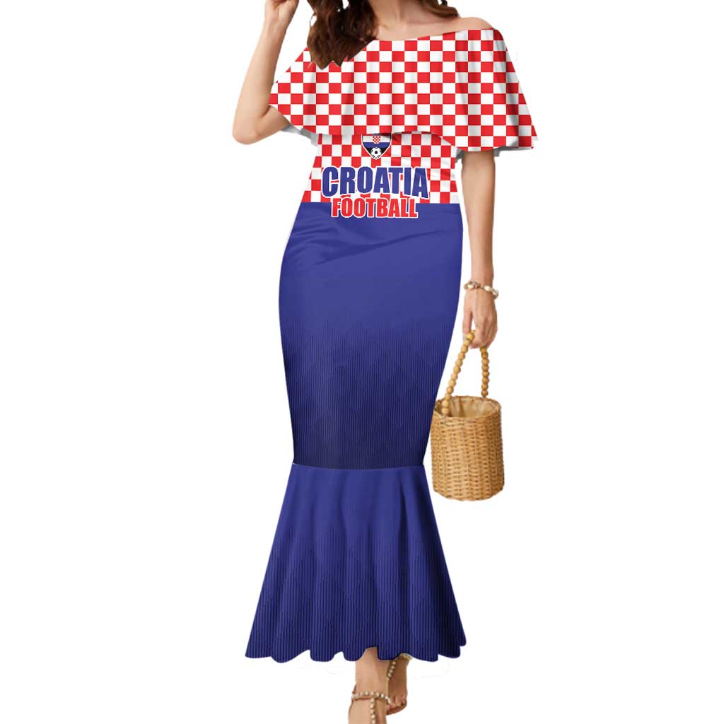Custom Croatia Football Mermaid Dress Sporty Style