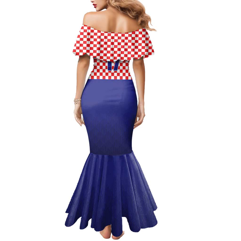 Custom Croatia Football Mermaid Dress Sporty Style