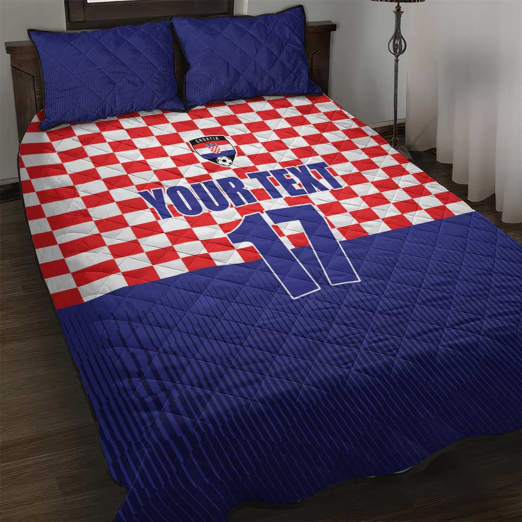 Custom Croatia Football Quilt Bed Set Sporty Style