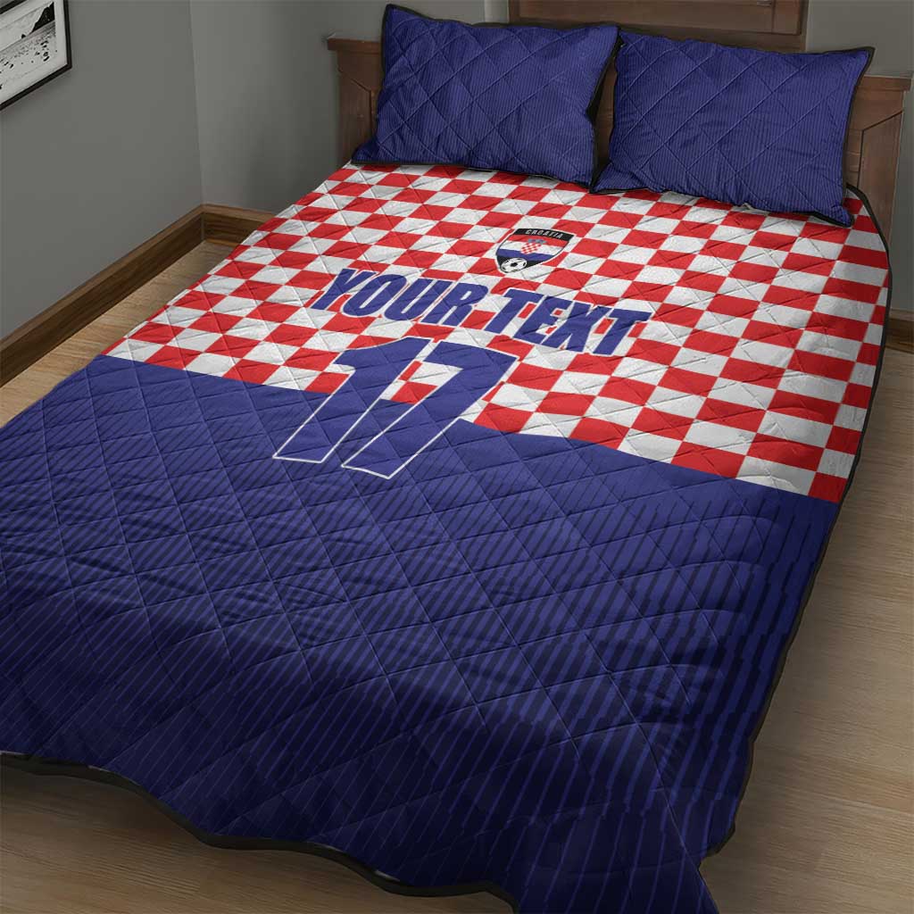 Custom Croatia Football Quilt Bed Set Sporty Style