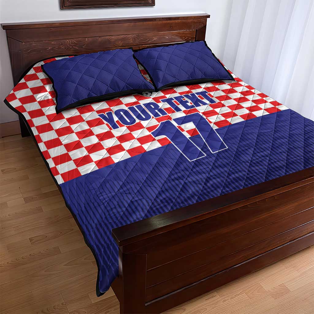 Custom Croatia Football Quilt Bed Set Sporty Style