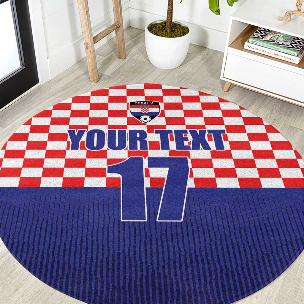 Custom Croatia Football Round Carpet Sporty Style