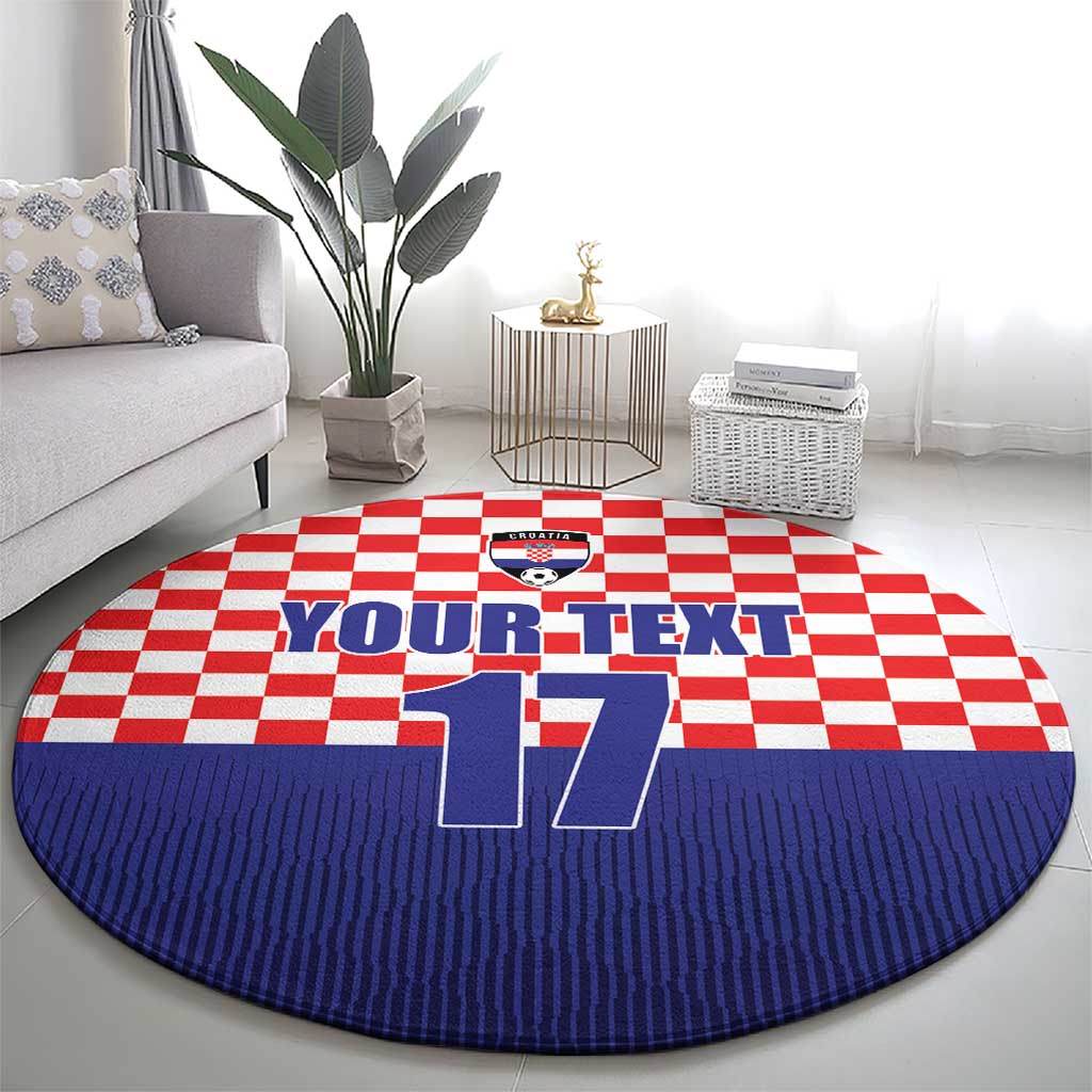 Custom Croatia Football Round Carpet Sporty Style