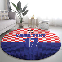 Custom Croatia Football Round Carpet Sporty Style