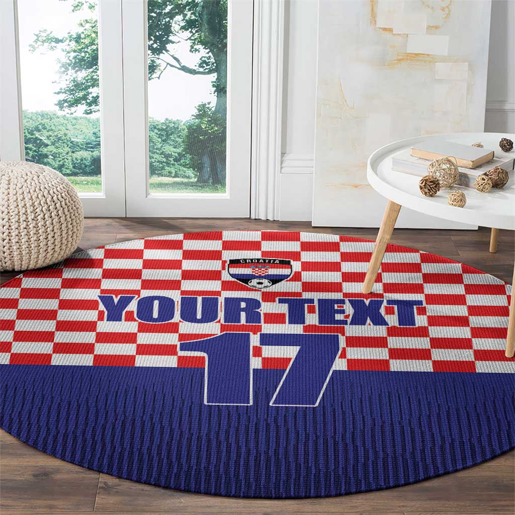 Custom Croatia Football Round Carpet Sporty Style