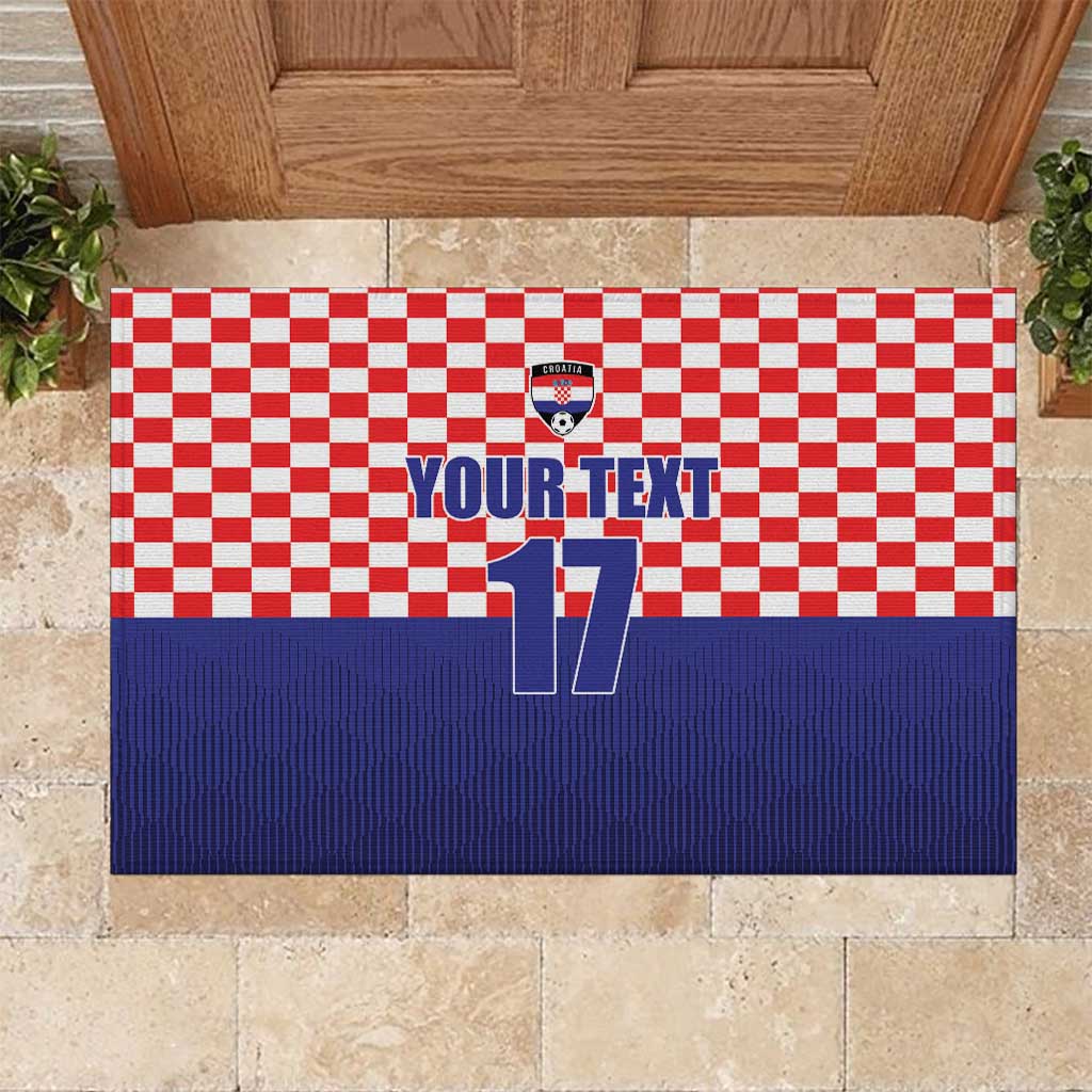 Custom Croatia Football Rubber Doormat Sporty Style
